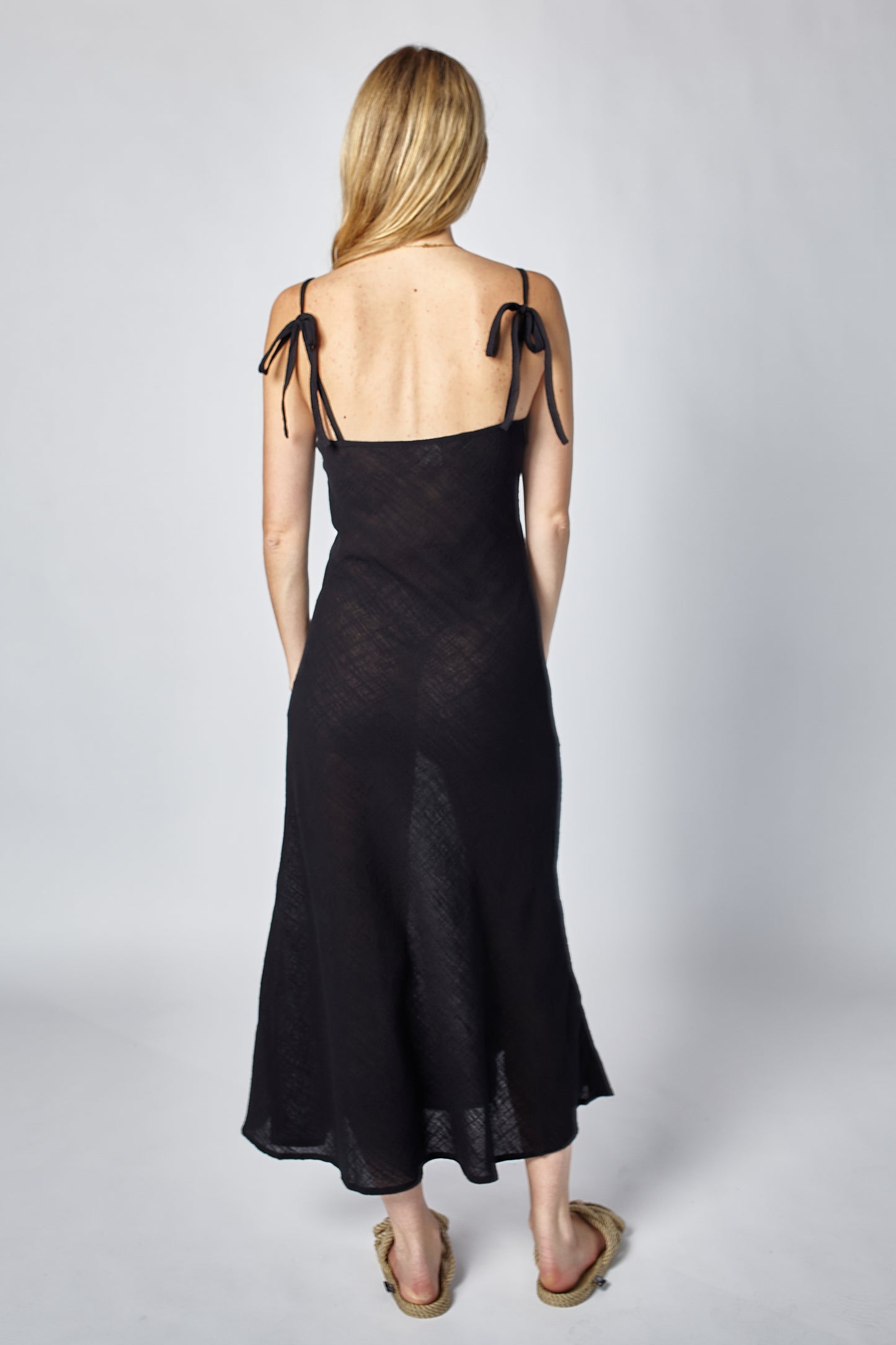 CLAIRE MIDI DRESS - JET BLACK