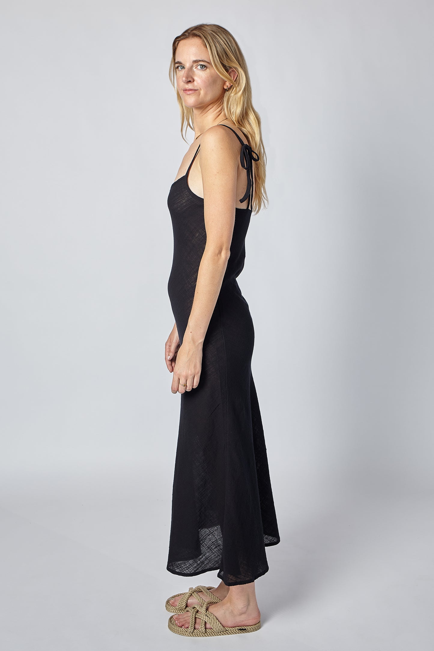CLAIRE MIDI DRESS - JET BLACK