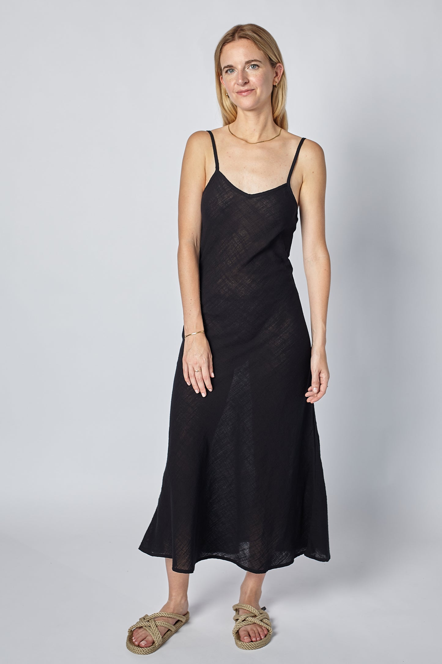 CLAIRE MIDI DRESS - JET BLACK