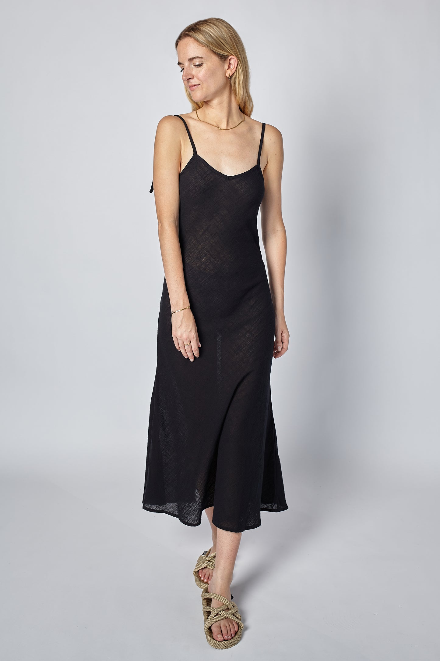 CLAIRE MIDI DRESS - JET BLACK