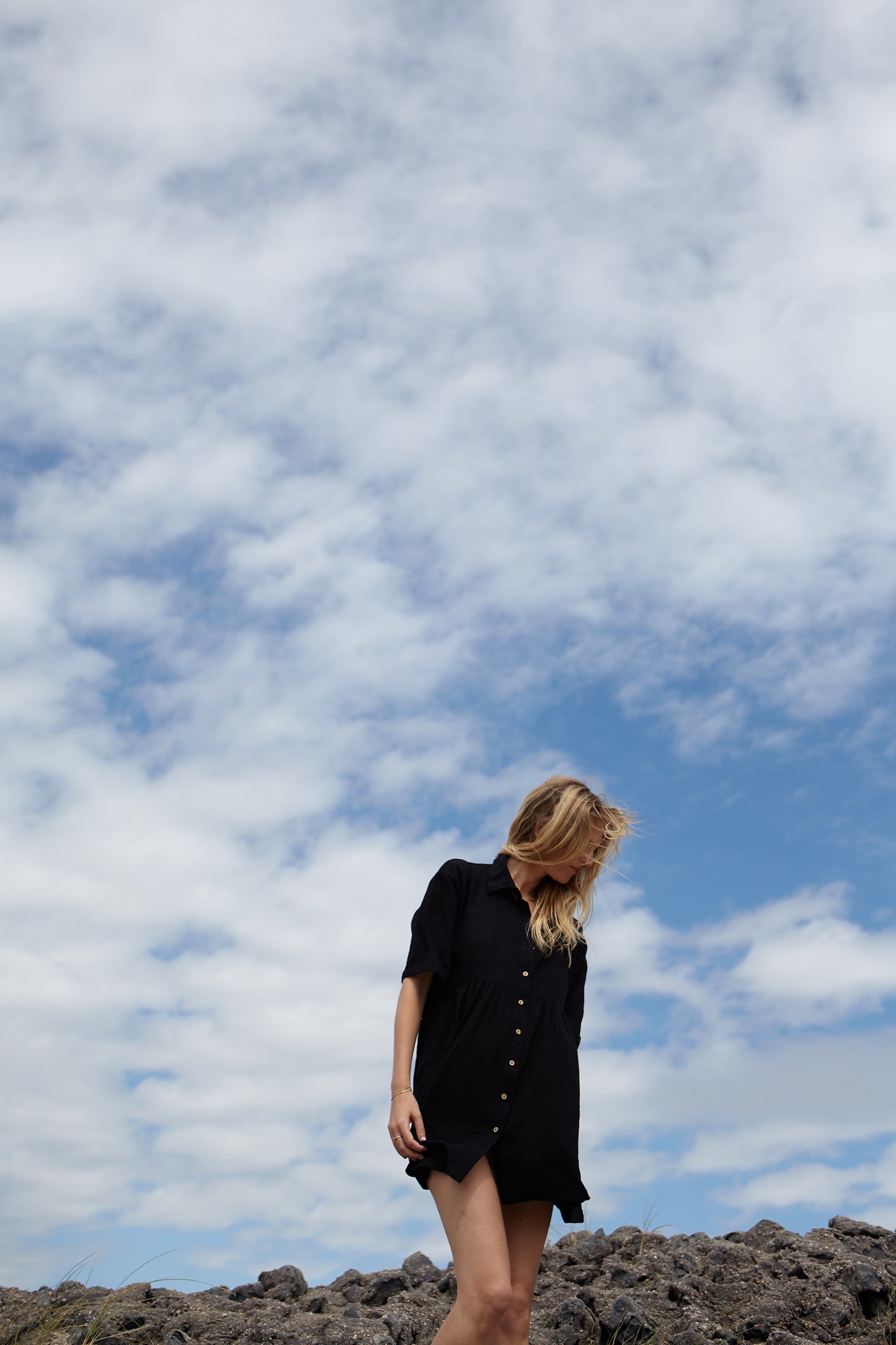REXHINA SHIRT DRESS - JET BLACK