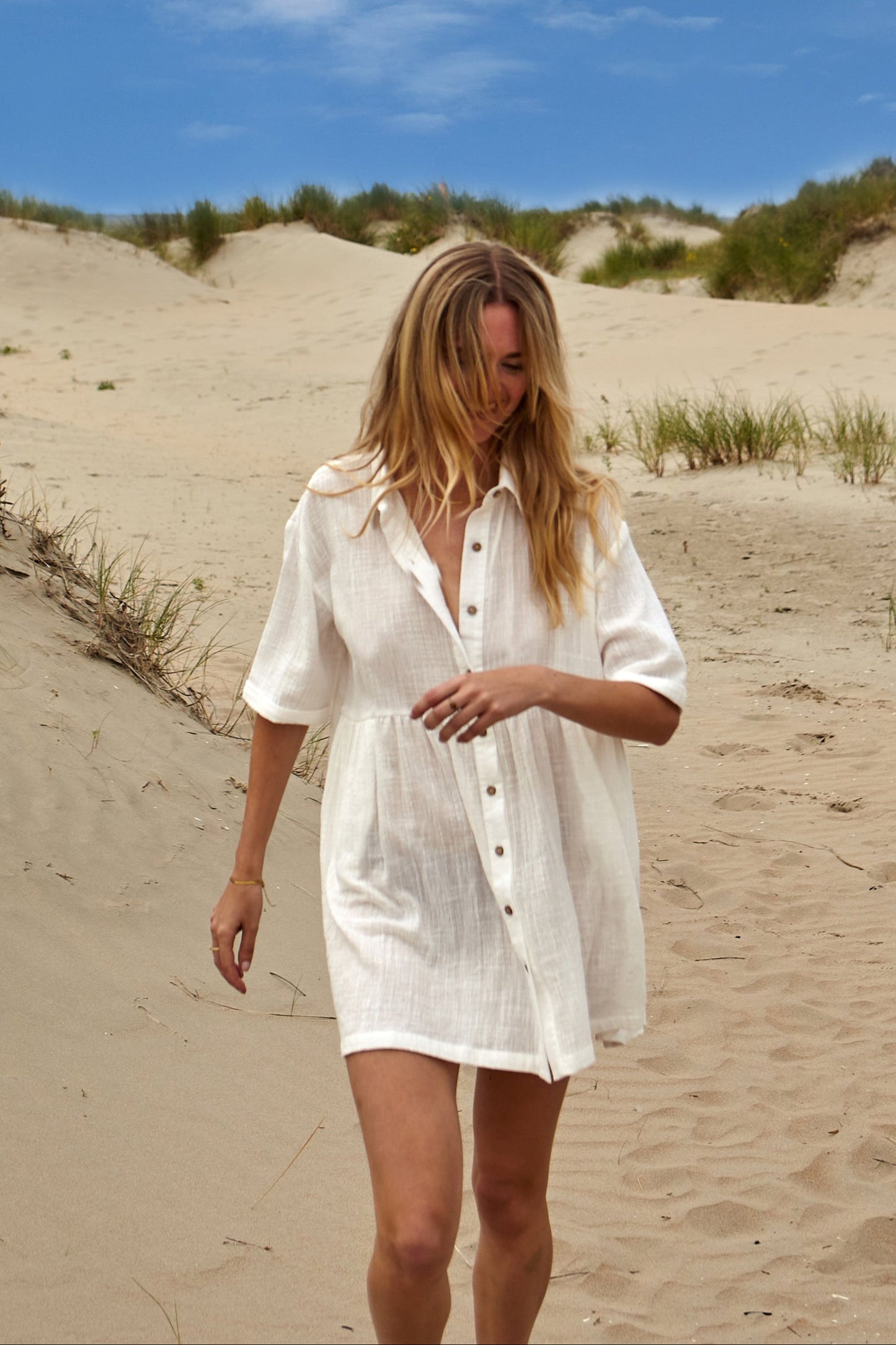 REXHINA SHIRT DRESS - WHITE
