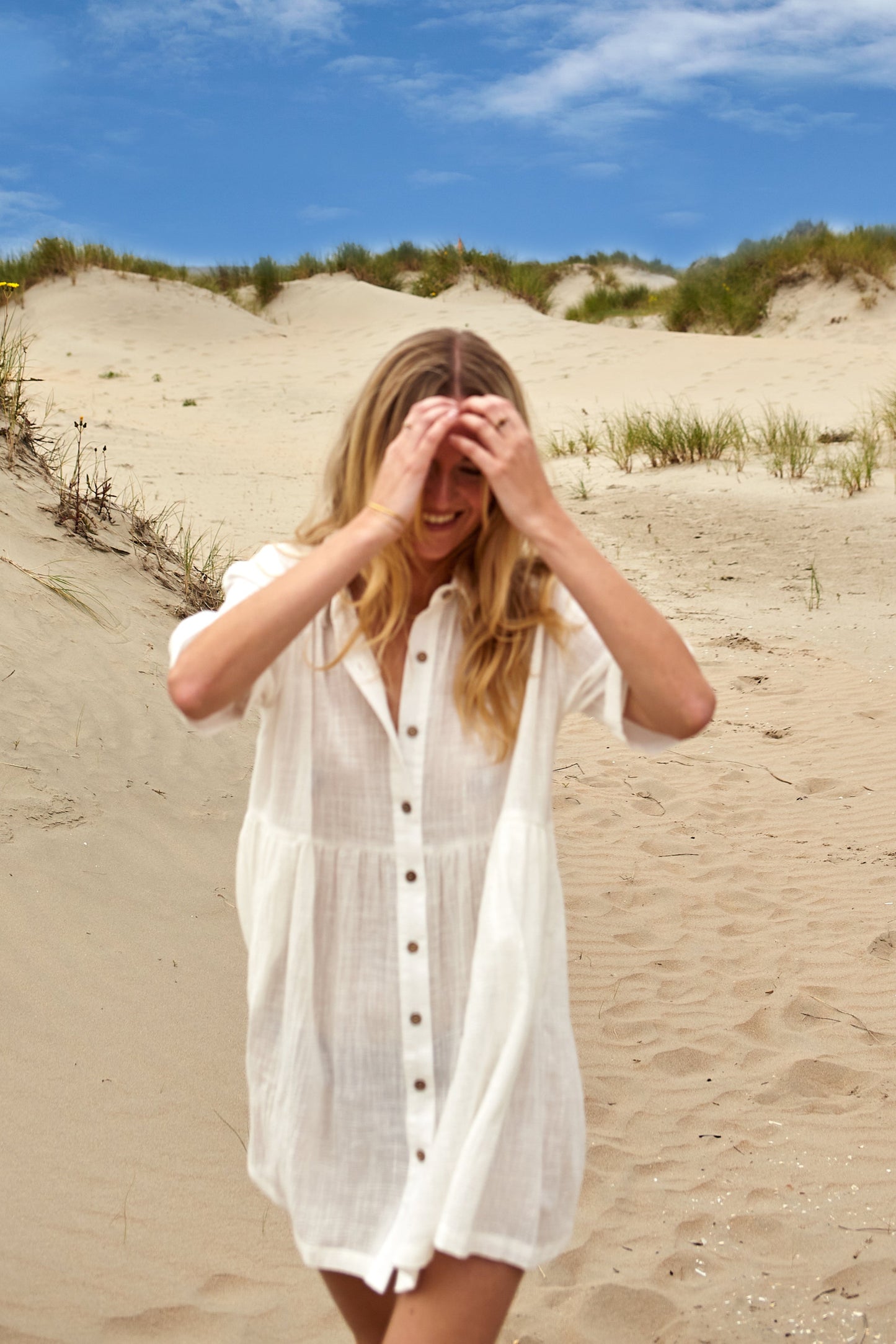 REXHINA SHIRT DRESS - WHITE