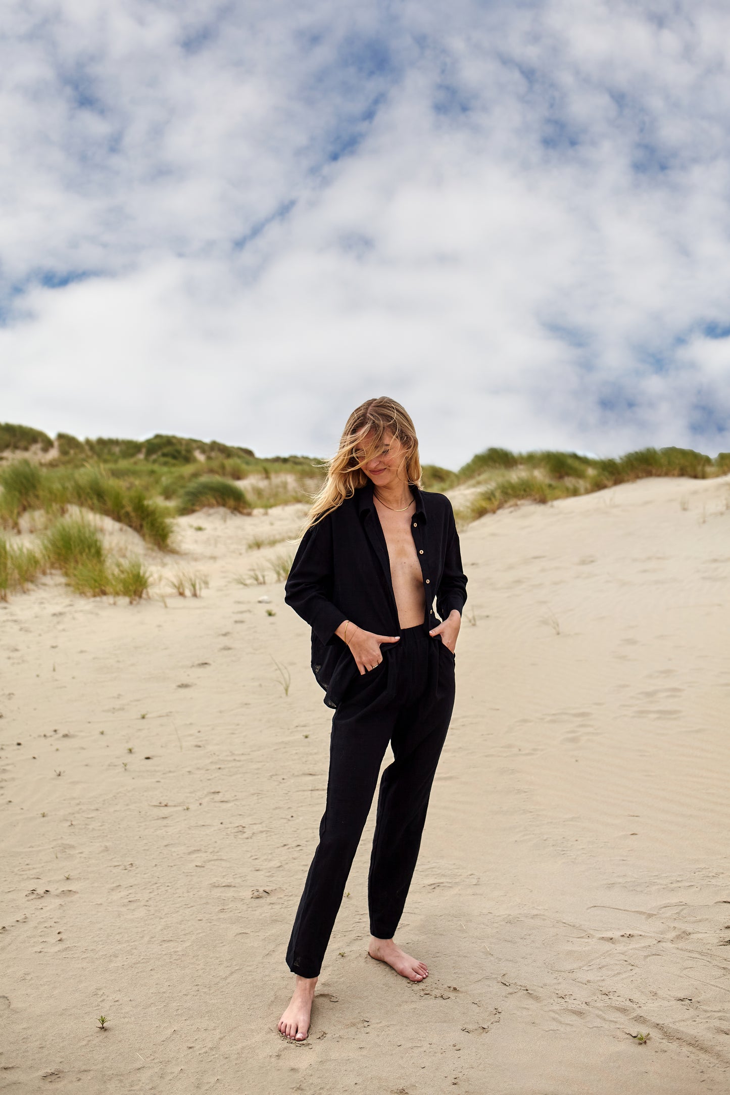 MARSIDA LONG SLEEVE SHIRT - JET BLACK