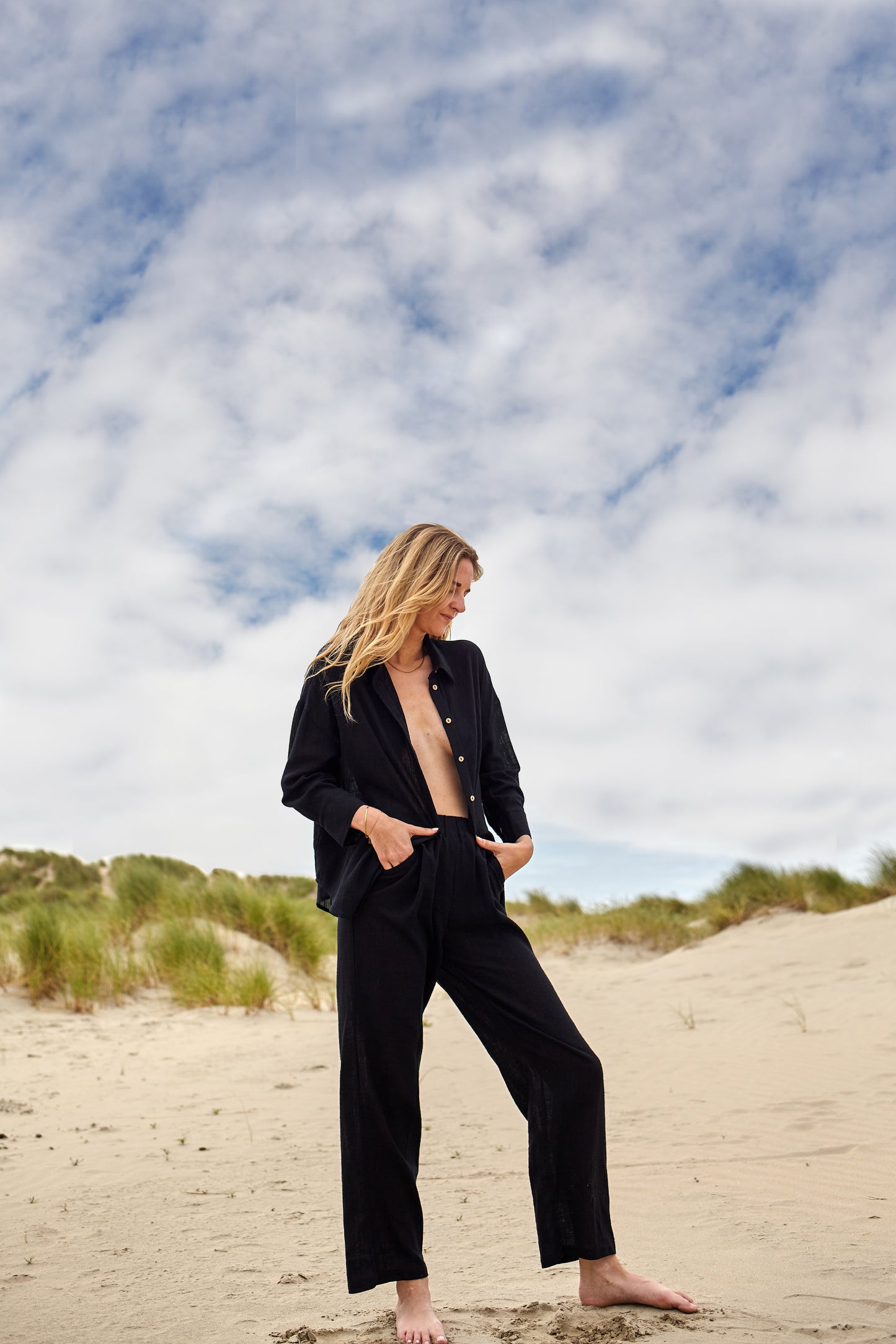 MARIEKE STRAIGHT LEG PANTS - JET BLACK