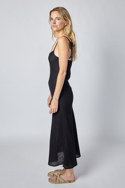 CLAIRE MIDI DRESS - JET BLACK
