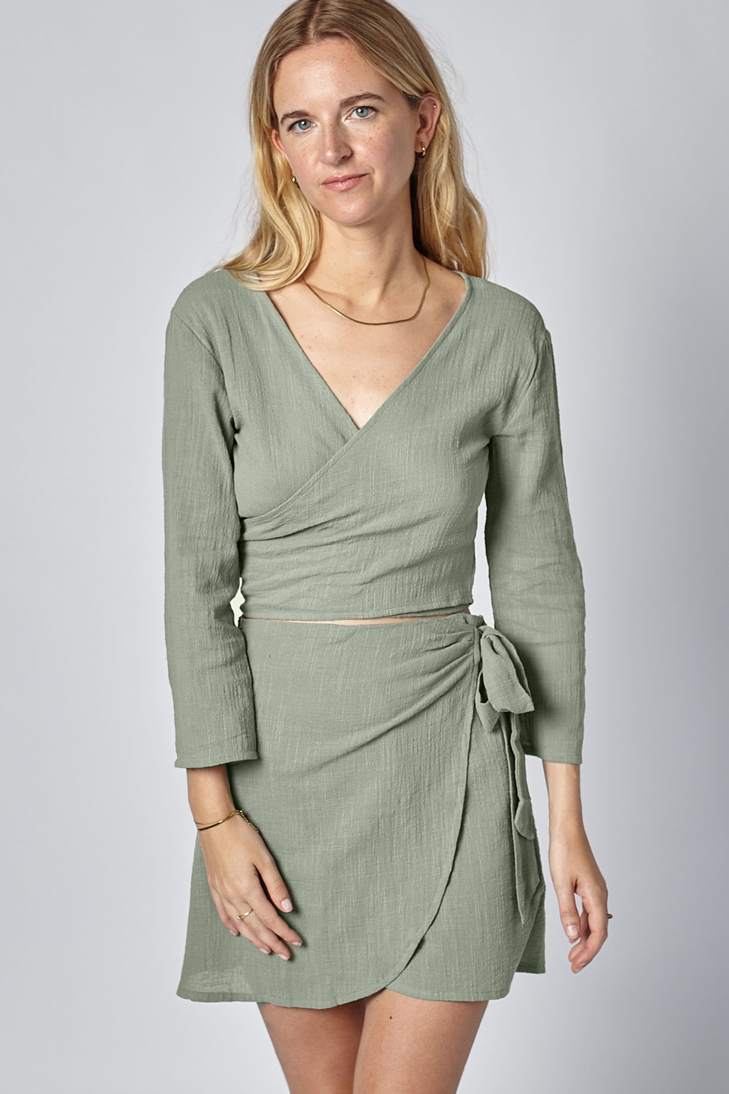 PILAR WRAP SKIRT - DESERT SAGE