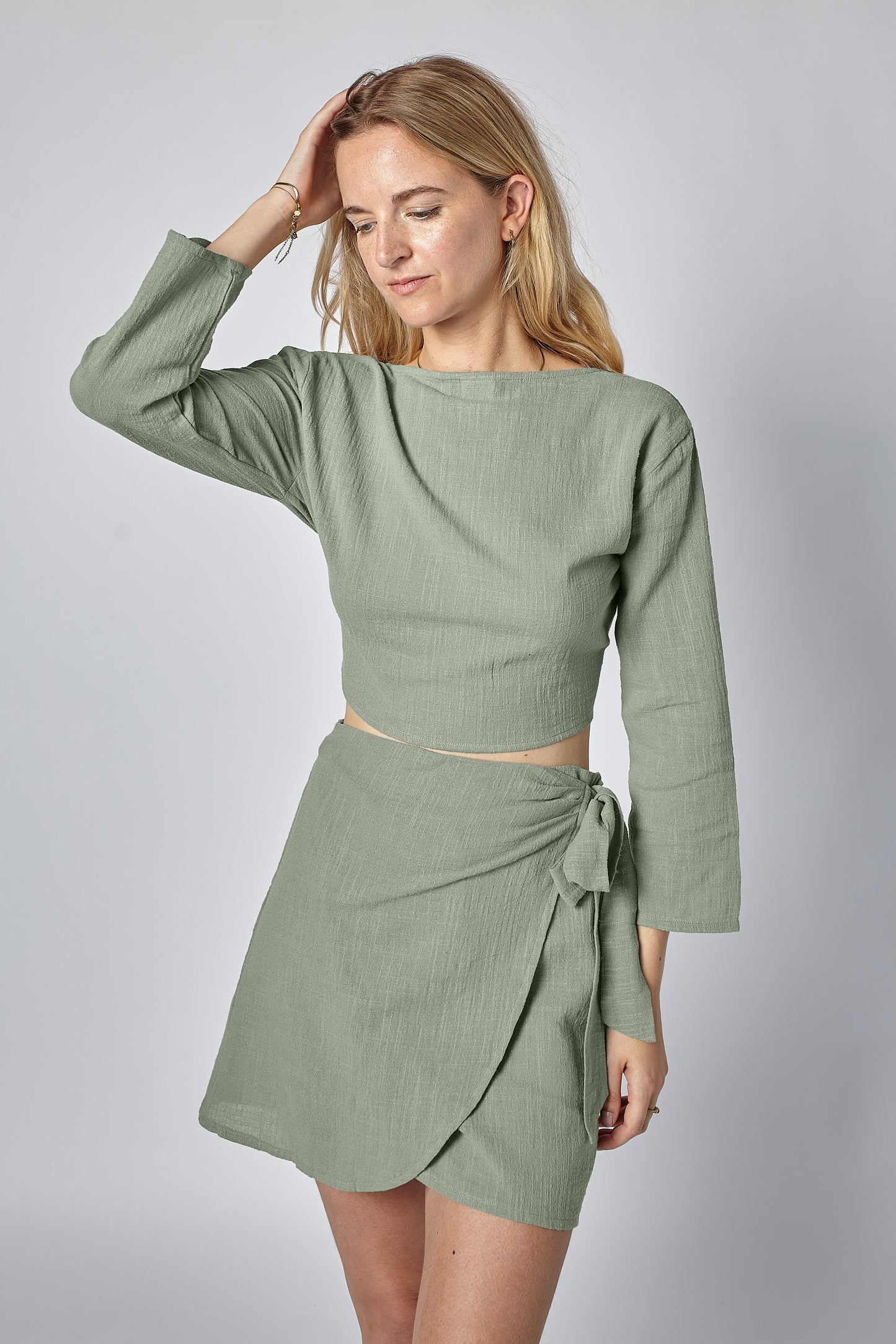 PILAR WRAP SKIRT - DESERT SAGE