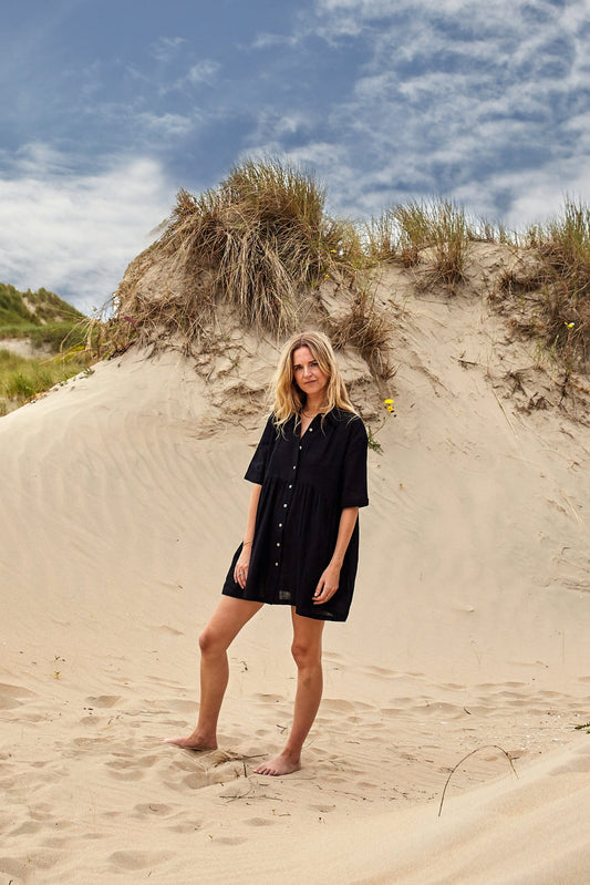 REXHINA SHIRT DRESS - JET BLACK