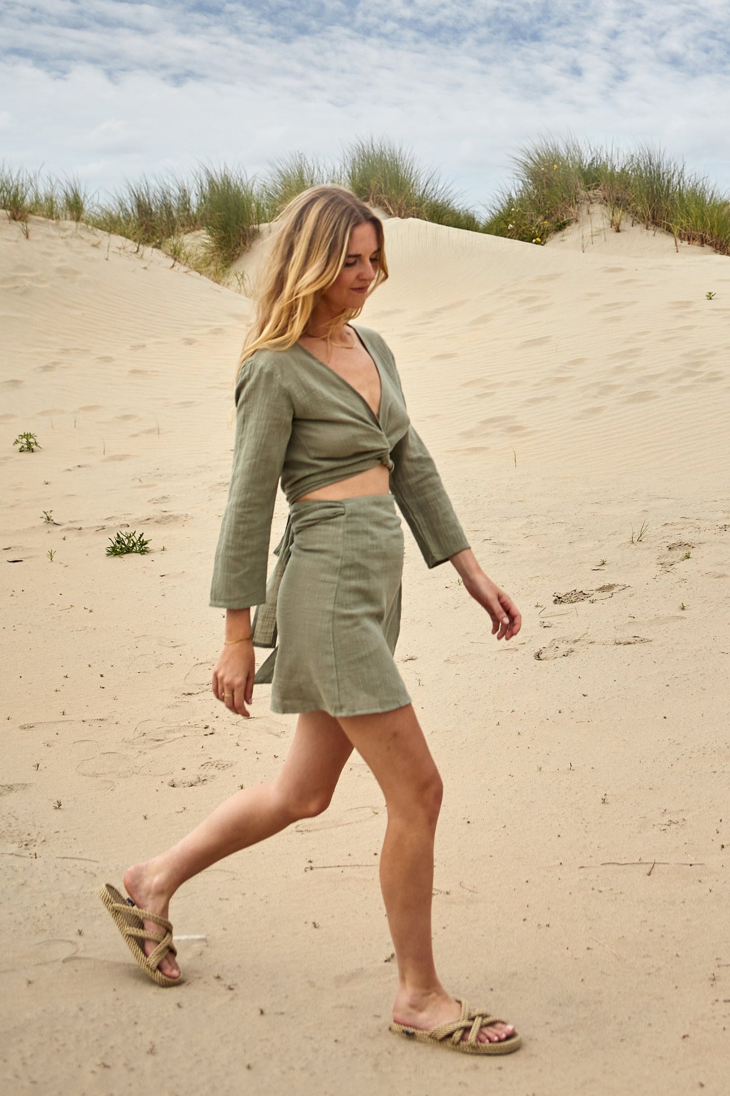 PILAR WRAP SKIRT - DESERT SAGE